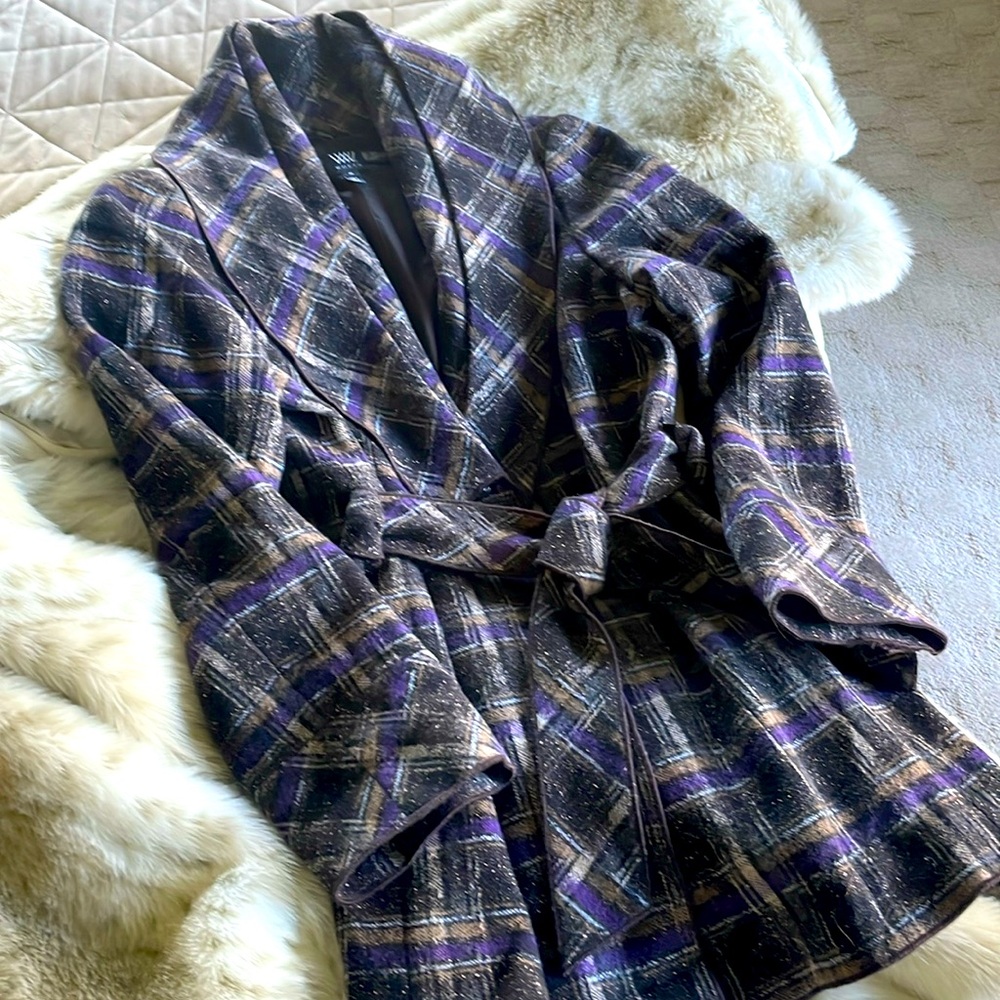 W by Worth belted Plaid Jacket - Med